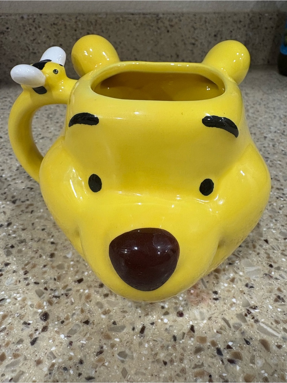 Disney Yellow Winnie the Pooh Ceramic Bear Face Planter